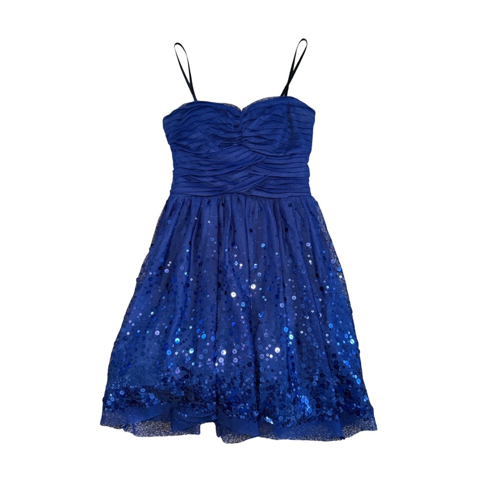Delias Royal Sweetheart Blue Sequin Tulle Party Dress 5 Homecoming Prom Y2k Hoco